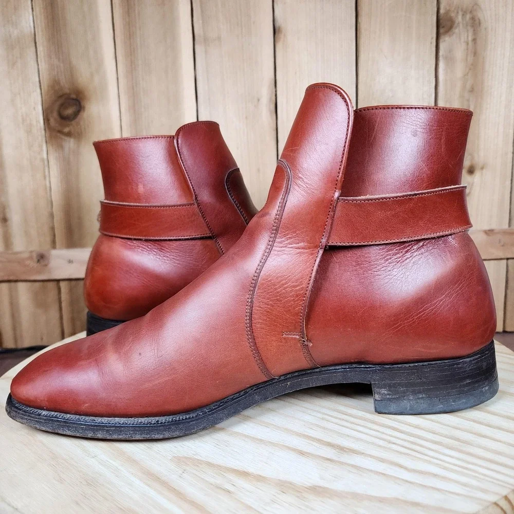 Loake Bros Jodhpur Boots Mens‎ 10 UK 9 Brown Leather Buckle England Made Beatles